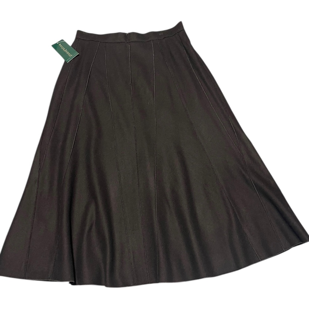 Vintage 90's Harve Bernard Black Paneled Midi A-Line Skirt Size 10 Quiet Luxury